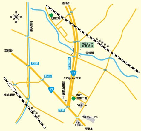 ご案内図（埼玉県鴻巣市・埼玉県行田市）